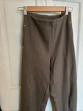 Chico's Taupe Trousers with Gold Accents
